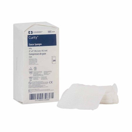 Curity Gauze Sponge 4 X 4 Inch, NonSterile 8-Ply Square, 200PK 2556-